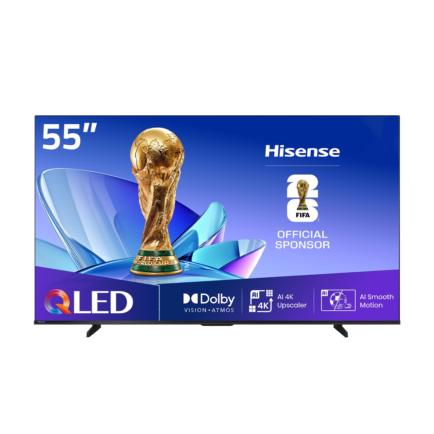 Smart TV, 55" QLED, AI Smooth Motion.