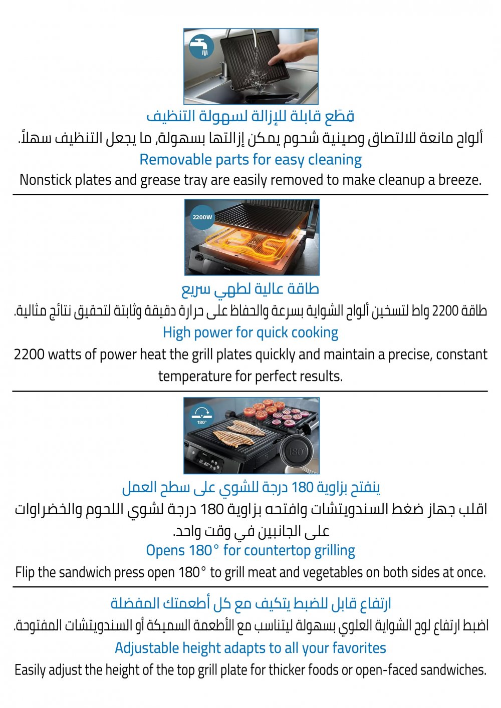 Grill (1800-2200)W, (8) Functions, Food Thermometer